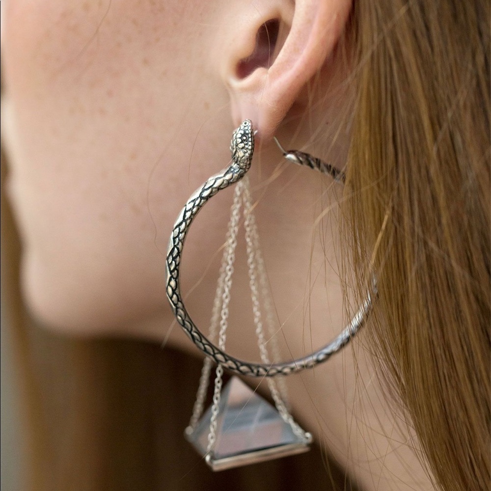 Pamela Love | Silver snake hoops